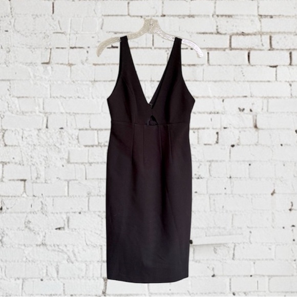 Alice + Olivia 'Yve' Cutout Sleeveless Black Sheath Dress Size 6 - Picture 4 of 14